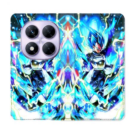 Housse Cuir Portefeuille Pour Xiaomi Redmi Note 14 PRO 4G Manga Dragon Ball Vegeta Bleu