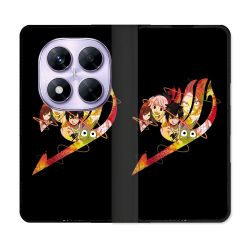 Housse Cuir Portefeuille Pour Xiaomi Redmi Note 14 PRO 4G Manga Fairy Tail Logo Noir