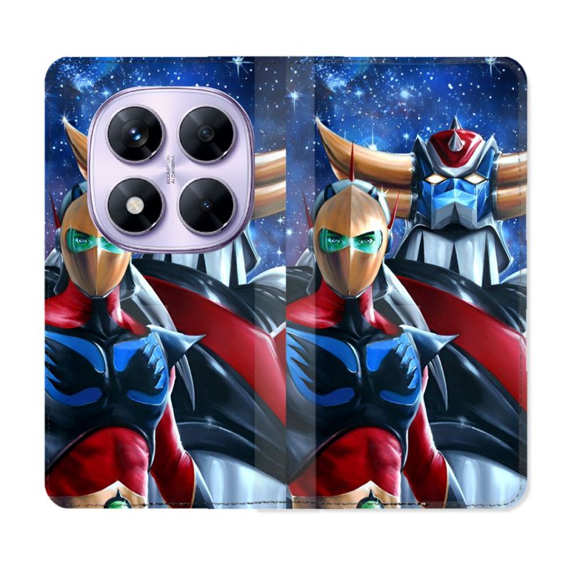 Housse Cuir Portefeuille Pour Xiaomi Redmi Note 14 PRO 4G Manga Goldorak