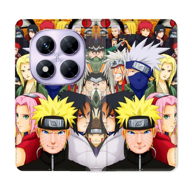 Housse Cuir Portefeuille Pour Xiaomi Redmi Note 14 PRO 4G Manga Naruto Team