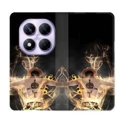 Housse Cuir Portefeuille Pour Xiaomi Redmi Note 14 PRO 4G Manga One Piece Ace Noir