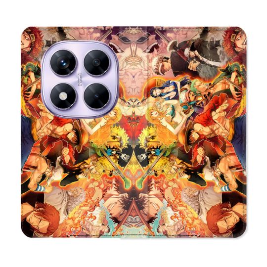 Housse Cuir Portefeuille Pour Xiaomi Redmi Note 14 PRO 4G Manga One Piece Nakama