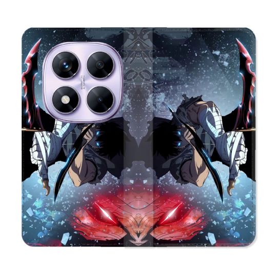 Housse Cuir Portefeuille Pour Xiaomi Redmi Note 14 PRO 4G Manga Solo Leveling Sung Epee
