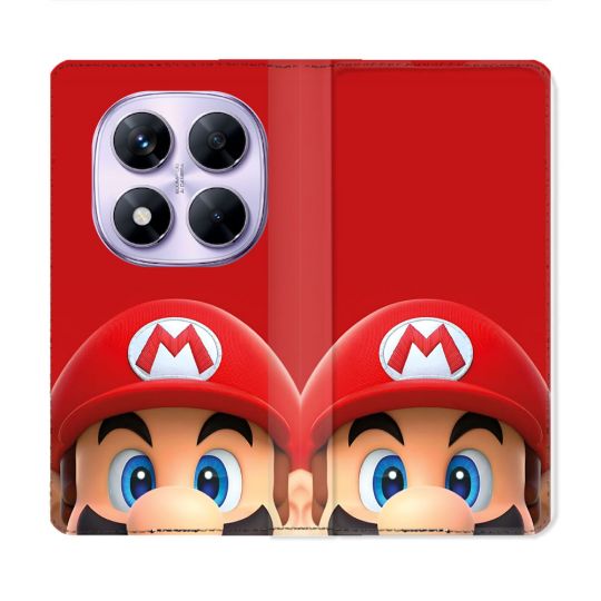 Housse Cuir Portefeuille Pour Xiaomi Redmi Note 14 PRO 4G Mario Rouge