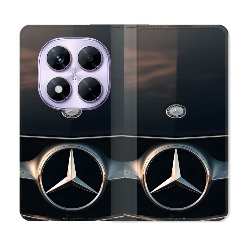 Housse Cuir Portefeuille Pour Xiaomi Redmi Note 14 PRO 4G Mercedes Calendre