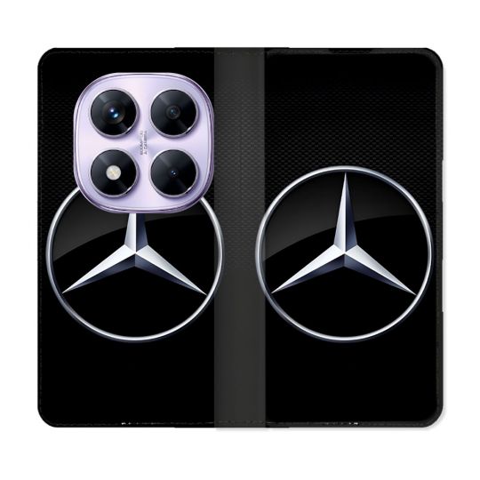 Housse Cuir Portefeuille Pour Xiaomi Redmi Note 14 PRO 4G Mercedes Carbone