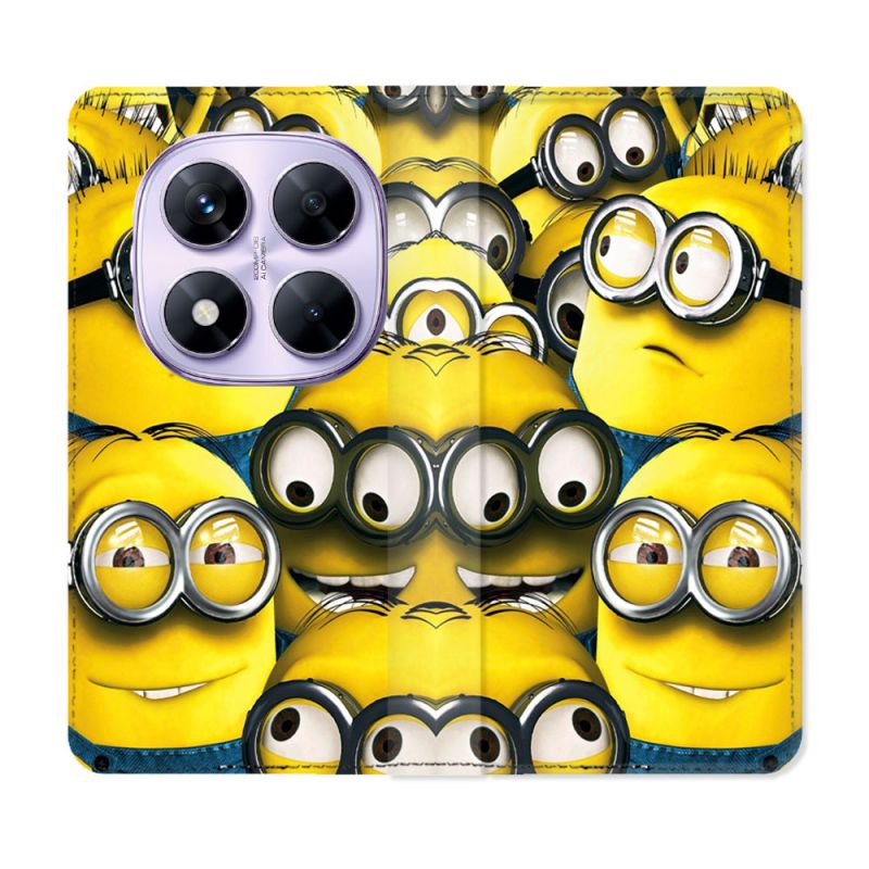 Housse Cuir Portefeuille Pour Xiaomi Redmi Note 14 PRO 4G Minions Groupe
