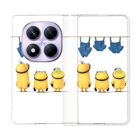 Housse Cuir Portefeuille Pour Xiaomi Redmi Note 14 PRO 4G Minions Nus