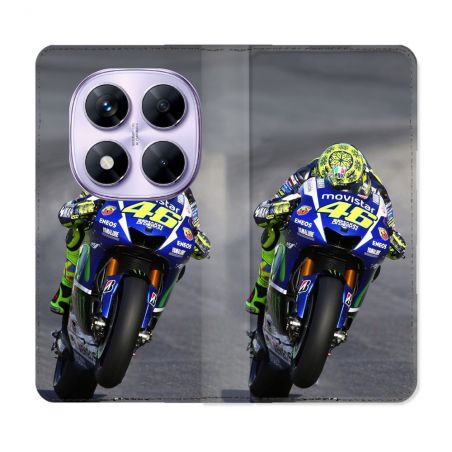 Housse Cuir Portefeuille Pour Xiaomi Redmi Note 14 PRO 4G Moto Course GP Wheeling 46