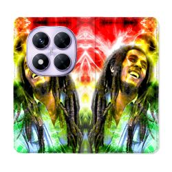 Housse Cuir Portefeuille Pour Xiaomi Redmi Note 14 PRO 4G Musique Bob Marley Color