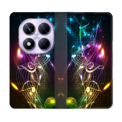 Housse Cuir Portefeuille Pour Xiaomi Redmi Note 14 PRO 4G Musique Partition Multicolore
