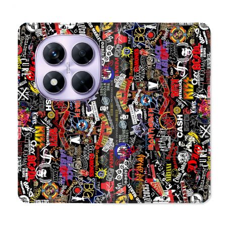 Housse Cuir Portefeuille Pour Xiaomi Redmi Note 14 PRO 4G Musique Rock Groupe