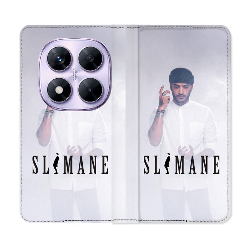 Housse Cuir Portefeuille Pour Xiaomi Redmi Note 14 PRO 4G Musique Slimane Blanc