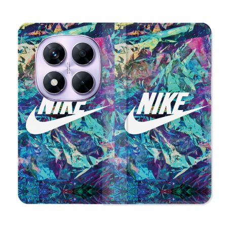 Housse Cuir Portefeuille Pour Xiaomi Redmi Note 14 PRO 4G Nike Turquoise