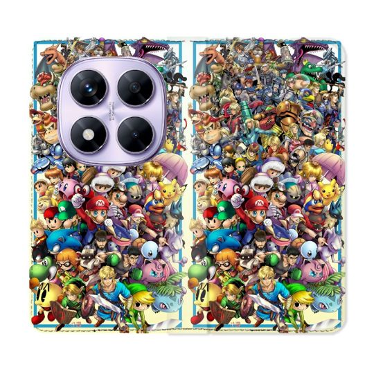 Housse Cuir Portefeuille Pour Xiaomi Redmi Note 14 PRO 4G Nintendo