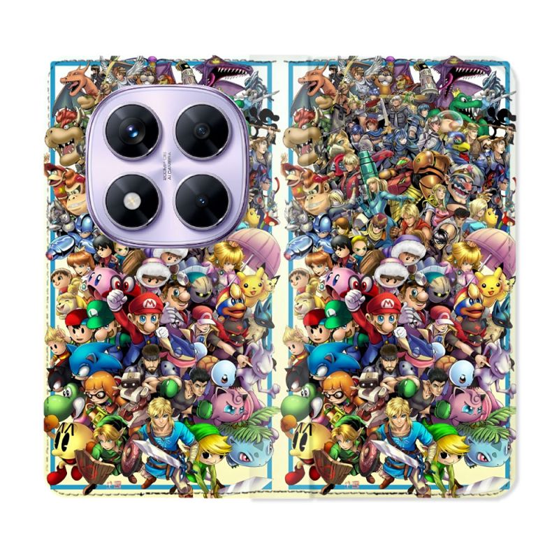 Housse Cuir Portefeuille Pour Xiaomi Redmi Note 14 PRO 4G Nintendo