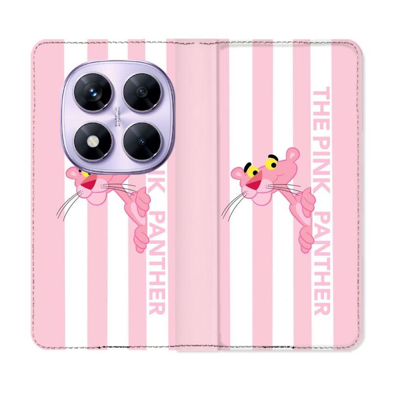 Housse Cuir Portefeuille Pour Xiaomi Redmi Note 14 PRO 4G Panthere Rose