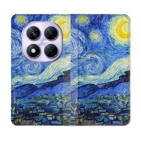 Housse Cuir Portefeuille Pour Xiaomi Redmi Note 14 PRO 4G Peinture La nuit étoilée