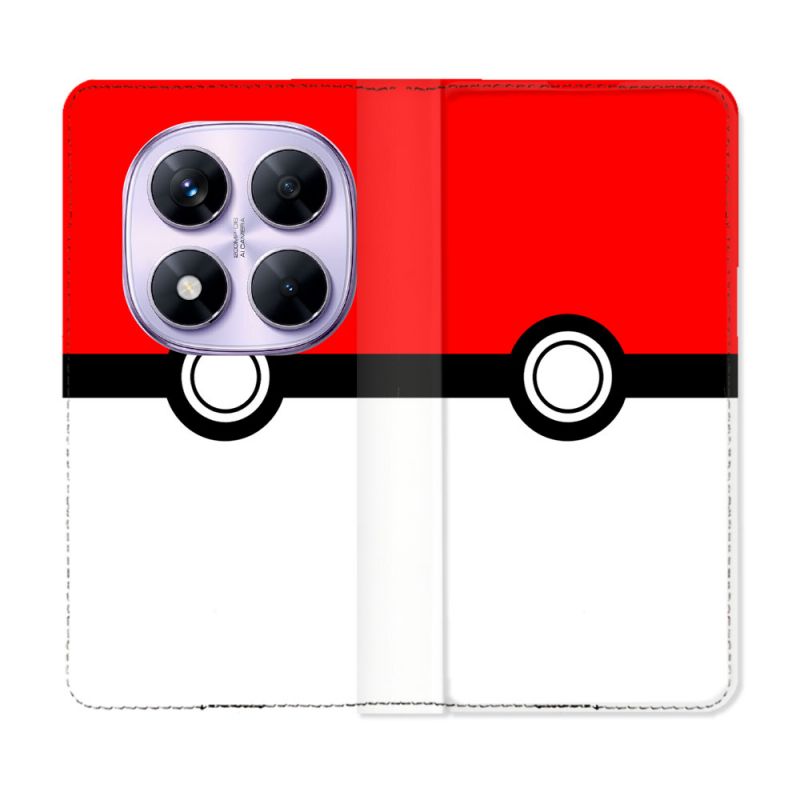 Housse Cuir Portefeuille Pour Xiaomi Redmi Note 14 PRO 4G Pokemon Pokeball