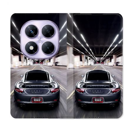 Housse Cuir Portefeuille Pour Xiaomi Redmi Note 14 PRO 4G Porsche 911