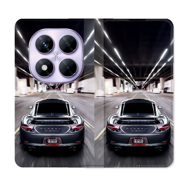 Housse Cuir Portefeuille Pour Xiaomi Redmi Note 14 PRO 4G Porsche 911