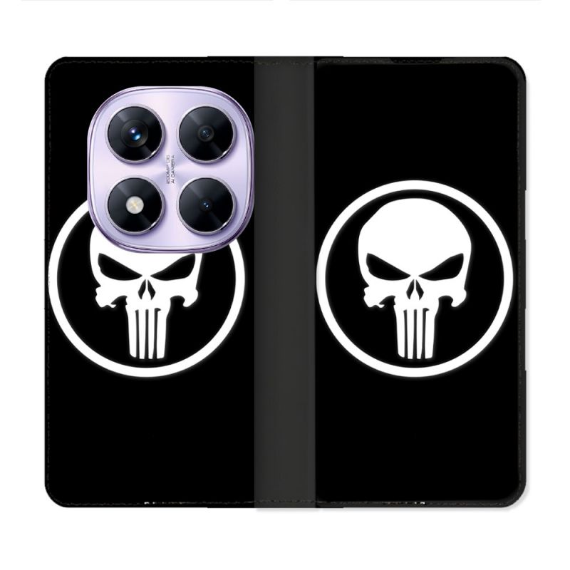 Housse Cuir Portefeuille Pour Xiaomi Redmi Note 14 PRO 4G Punisher