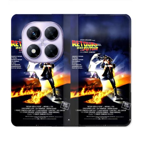 Housse Cuir Portefeuille Pour Xiaomi Redmi Note 14 PRO 4G Retour Vers Le Futur Affiche