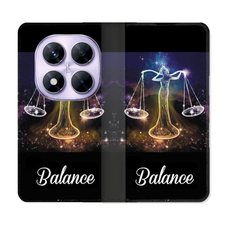 Housse Cuir Portefeuille Pour Xiaomi Redmi Note 14 PRO 4G Signe Zodiaque 2 Balance