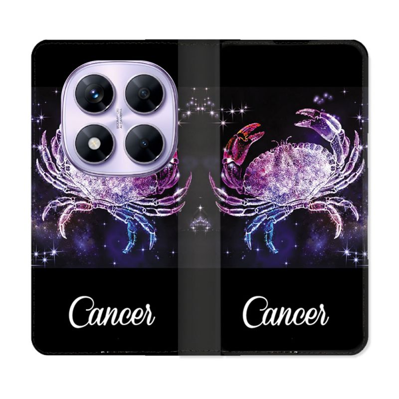 Housse Cuir Portefeuille Pour Xiaomi Redmi Note 14 PRO 4G Signe Zodiaque 2 Cancer