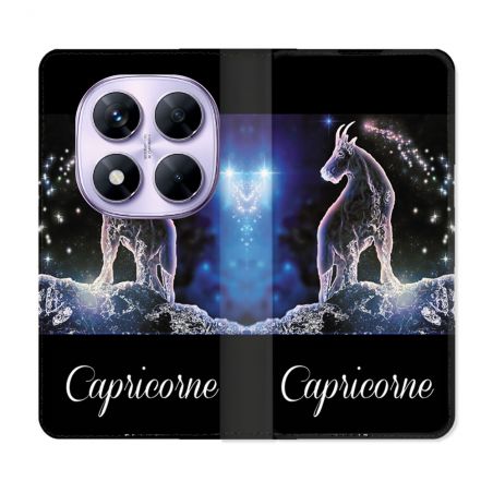Housse Cuir Portefeuille Pour Xiaomi Redmi Note 14 PRO 4G Signe Zodiaque 2 Capricorne