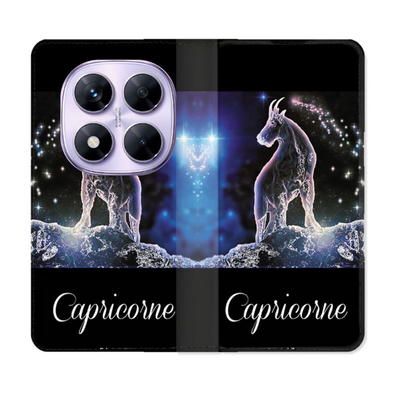 Housse Cuir Portefeuille Pour Xiaomi Redmi Note 14 PRO 4G Signe Zodiaque 2 Capricorne