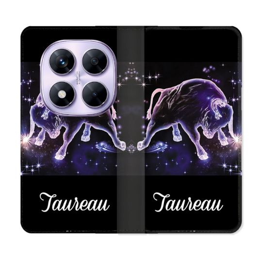 Housse Cuir Portefeuille Pour Xiaomi Redmi Note 14 PRO 4G Signe Zodiaque 2 Taureau