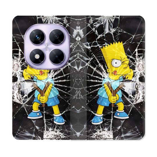 Housse Cuir Portefeuille Pour Xiaomi Redmi Note 14 PRO 4G Simpson Bart