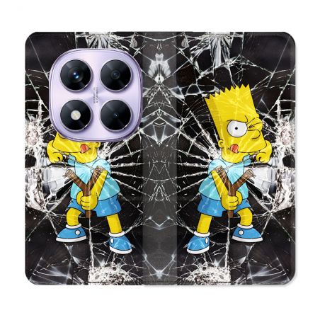 Housse Cuir Portefeuille Pour Xiaomi Redmi Note 14 PRO 4G Simpson Bart