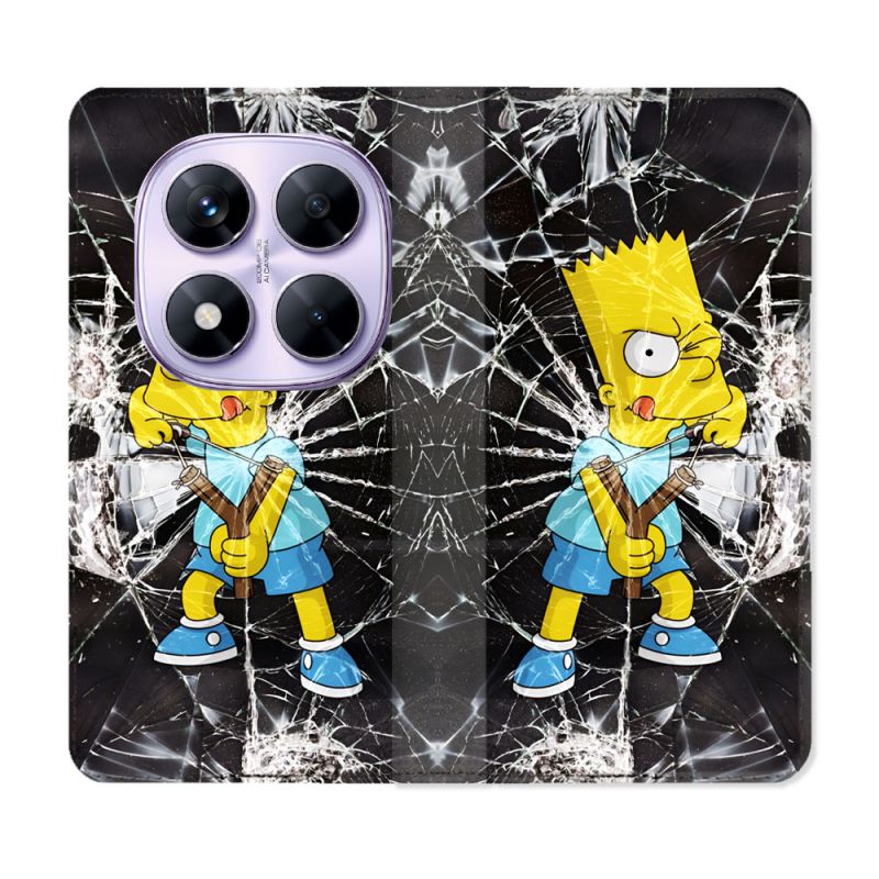 Housse Cuir Portefeuille Pour Xiaomi Redmi Note 14 PRO 4G Simpson Bart