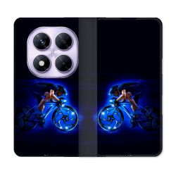 Housse Cuir Portefeuille Pour Xiaomi Redmi Note 14 PRO 4G Sport Cyclisme Bleu