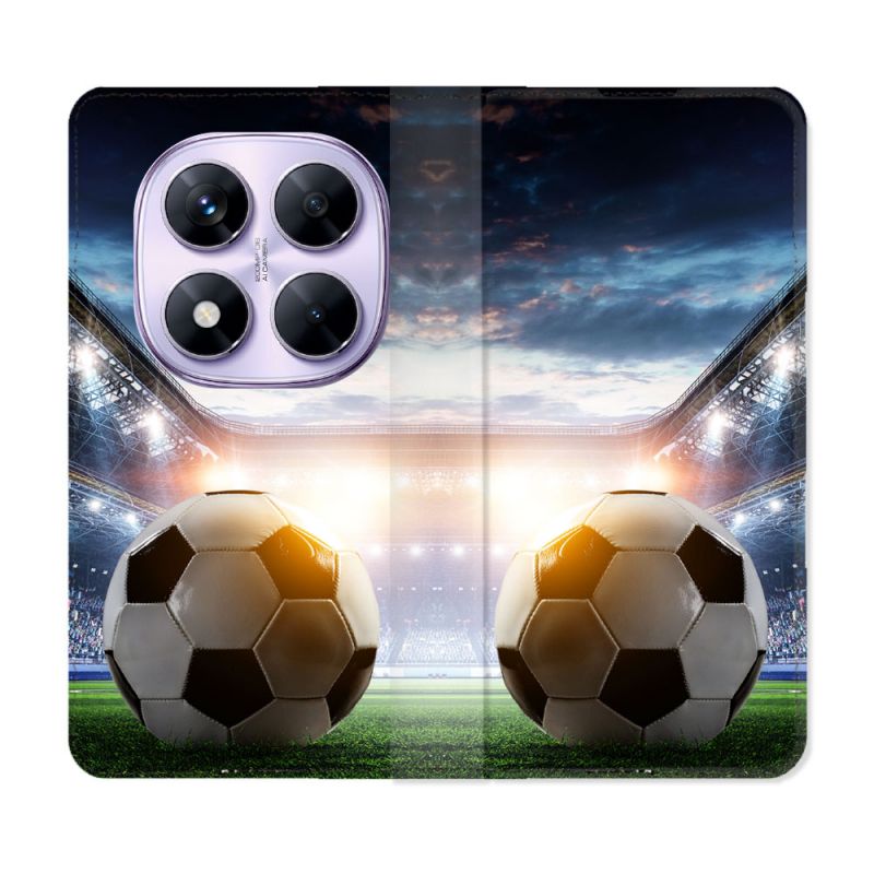 Housse Cuir Portefeuille Pour Xiaomi Redmi Note 14 PRO 4G Sport Football Stade