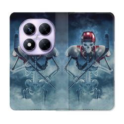 Housse Cuir Portefeuille Pour Xiaomi Redmi Note 14 PRO 4G Sport Hockey Squelette