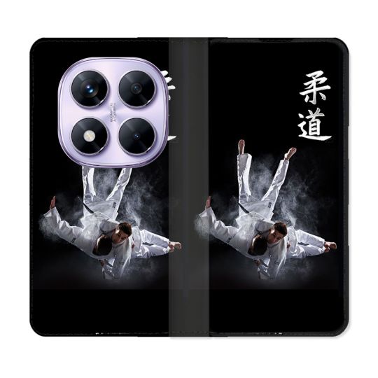 Housse Cuir Portefeuille Pour Xiaomi Redmi Note 14 PRO 4G Sport Judo Noir