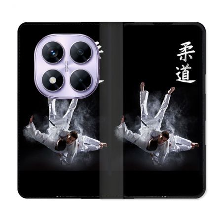 Housse Cuir Portefeuille Pour Xiaomi Redmi Note 14 PRO 4G Sport Judo Noir