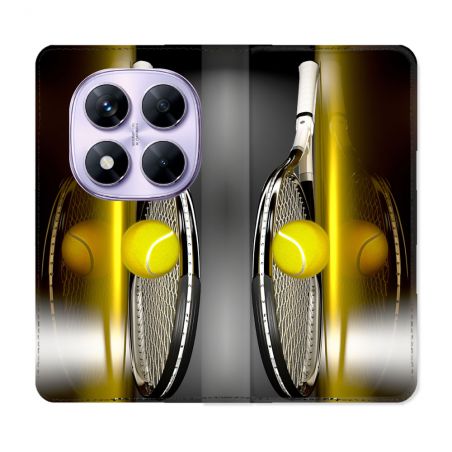 Housse Cuir Portefeuille Pour Xiaomi Redmi Note 14 PRO 4G Sport Tennis Reflet