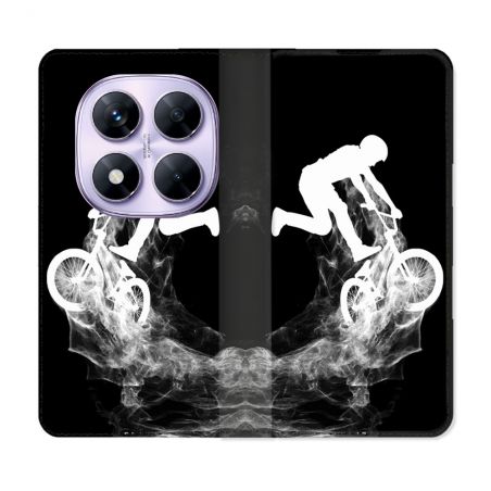 Housse Cuir Portefeuille Pour Xiaomi Redmi Note 14 PRO 4G Sport VTT Noir