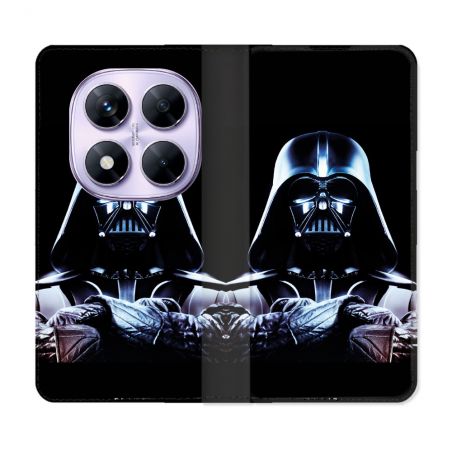 Housse Cuir Portefeuille Pour Xiaomi Redmi Note 14 PRO 4G Star Wars - Dark Vador Noir