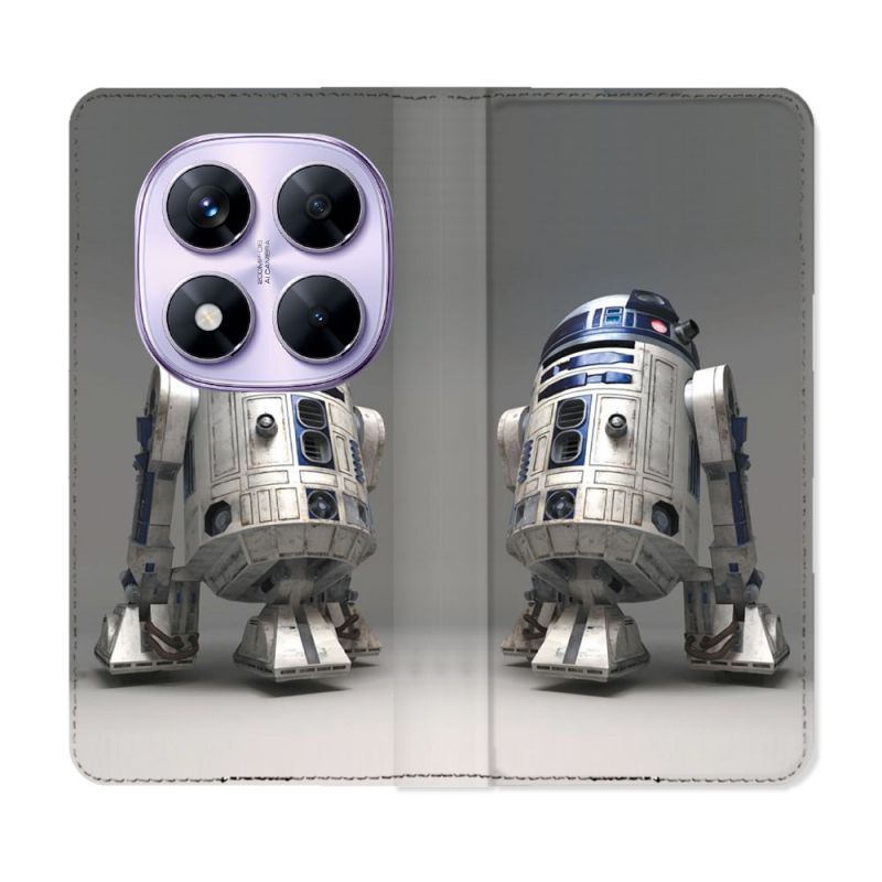 Housse Cuir Portefeuille Pour Xiaomi Redmi Note 14 PRO 4G Star Wars - R2D2
