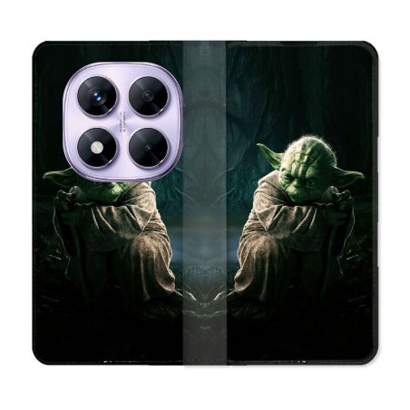 Housse Cuir Portefeuille Pour Xiaomi Redmi Note 14 PRO 4G Star Wars - Yoda sombre