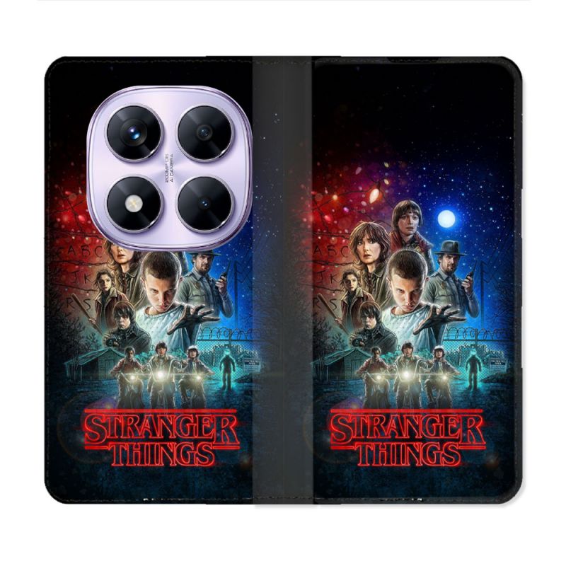 Housse Cuir Portefeuille Pour Xiaomi Redmi Note 14 PRO 4G Stranger Things Affiche 1