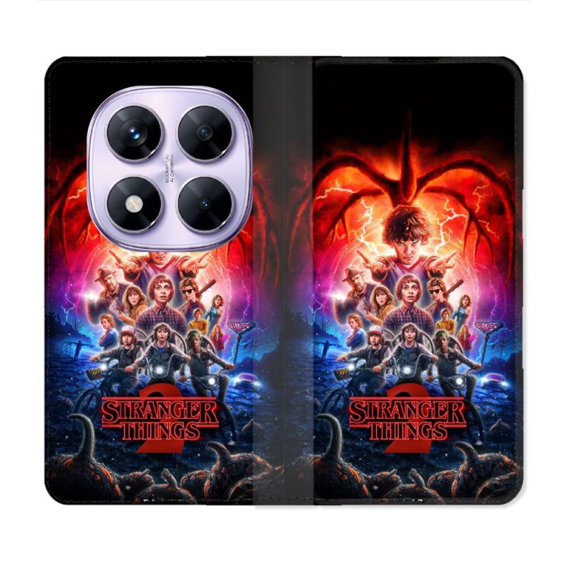 Housse Cuir Portefeuille Pour Xiaomi Redmi Note 14 PRO 4G Stranger Things Affiche 2