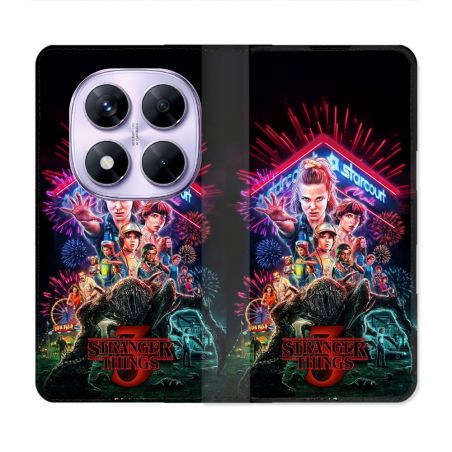 Housse Cuir Portefeuille Pour Xiaomi Redmi Note 14 PRO 4G Stranger Things Affiche 3
