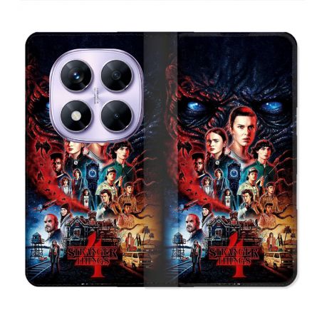 Housse Cuir Portefeuille Pour Xiaomi Redmi Note 14 PRO 4G Stranger Things Affiche 4