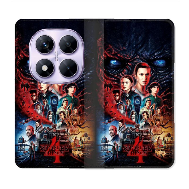 Housse Cuir Portefeuille Pour Xiaomi Redmi Note 14 PRO 4G Stranger Things Affiche 4